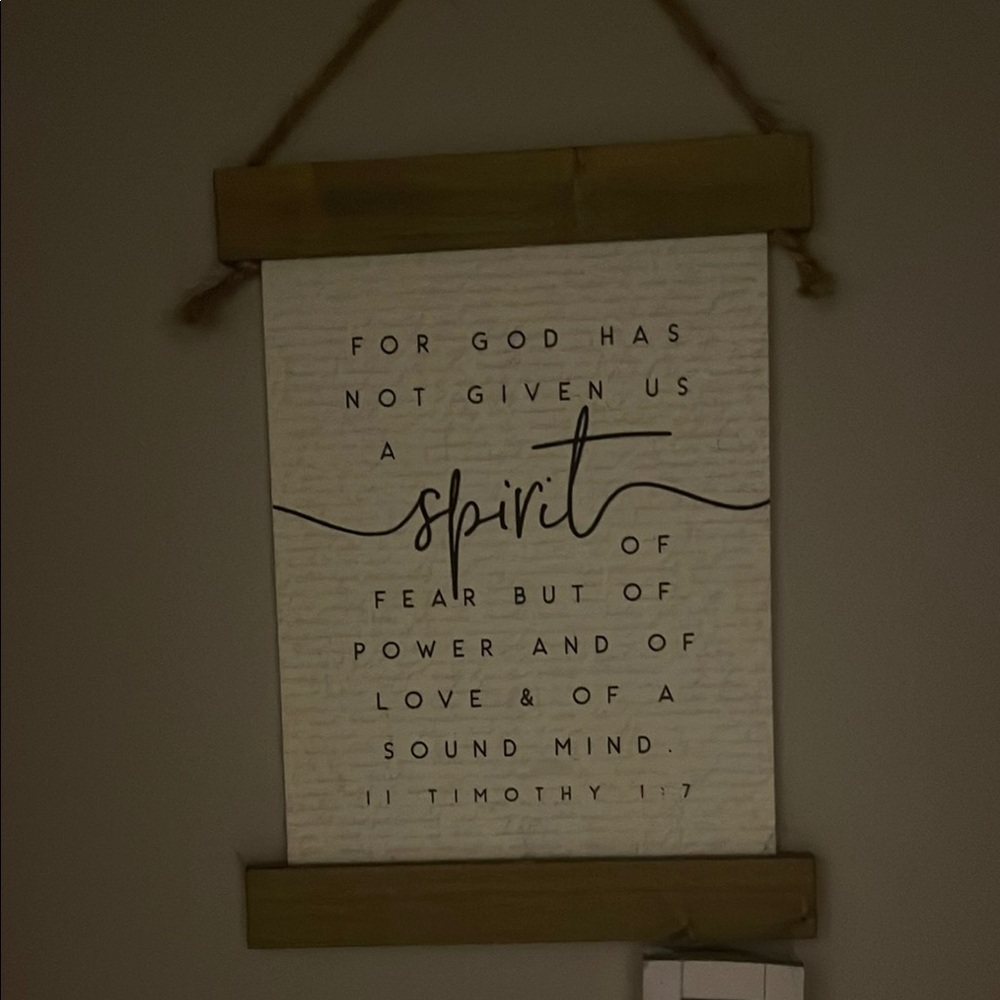 Inspirational Wall Hanging with Wooden Accents